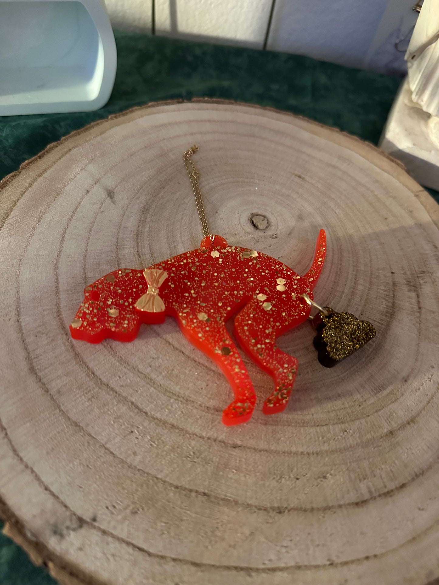 Baumschmuck Hund rot/gold