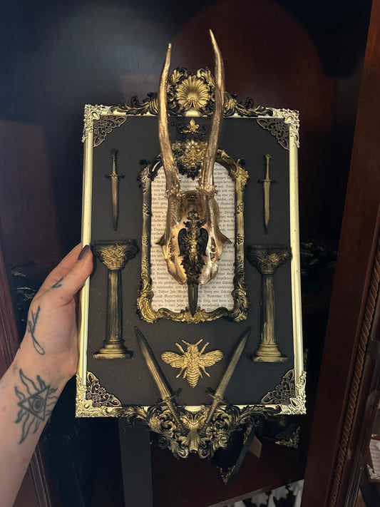 Rahmen „Aurea Arcana No.14“ mit echtem Geweih