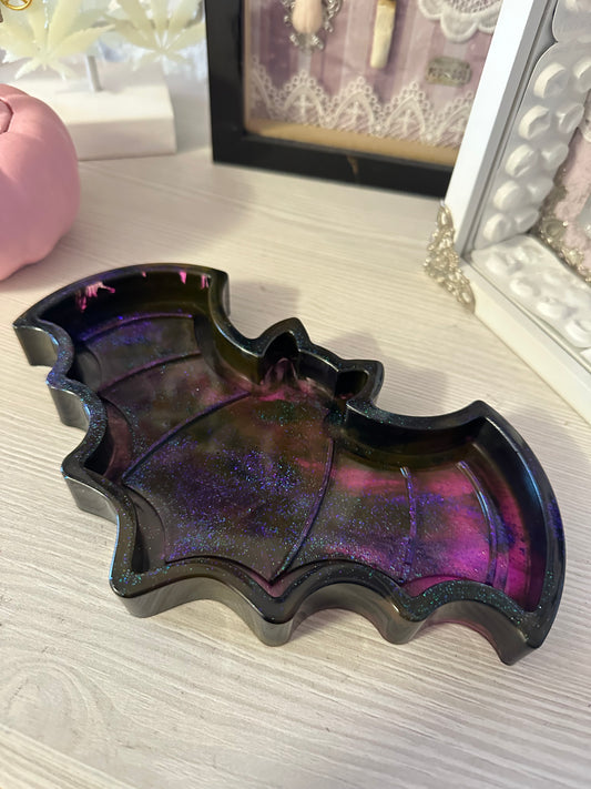 Fledermaus Schmuckschale schwarz-lila