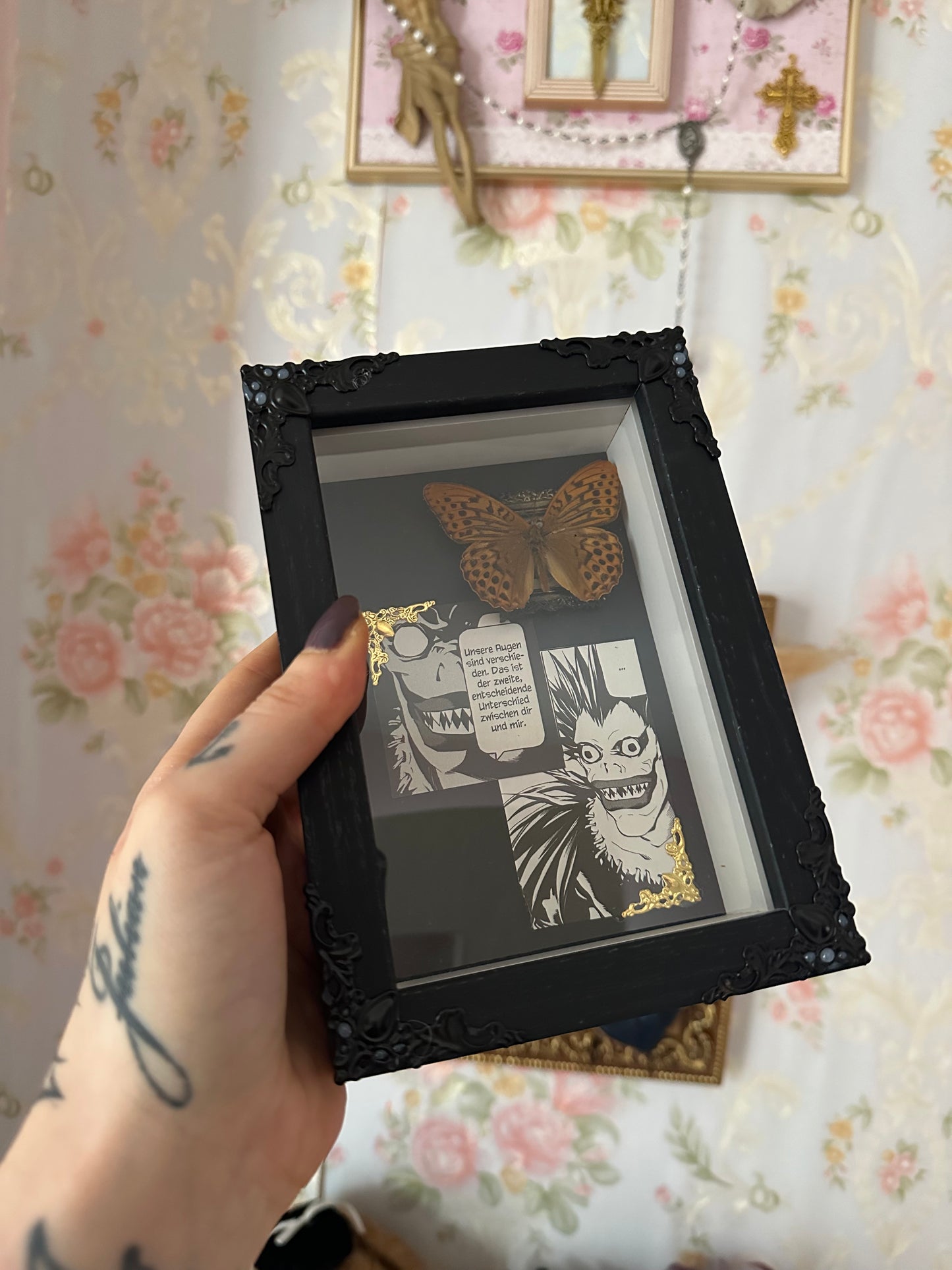 Rahmen „Ryuk No.3“ mit echtem Schmetterling