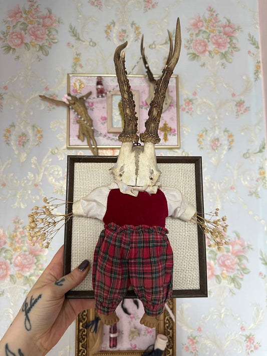 Rahmen mit echtem Geweih