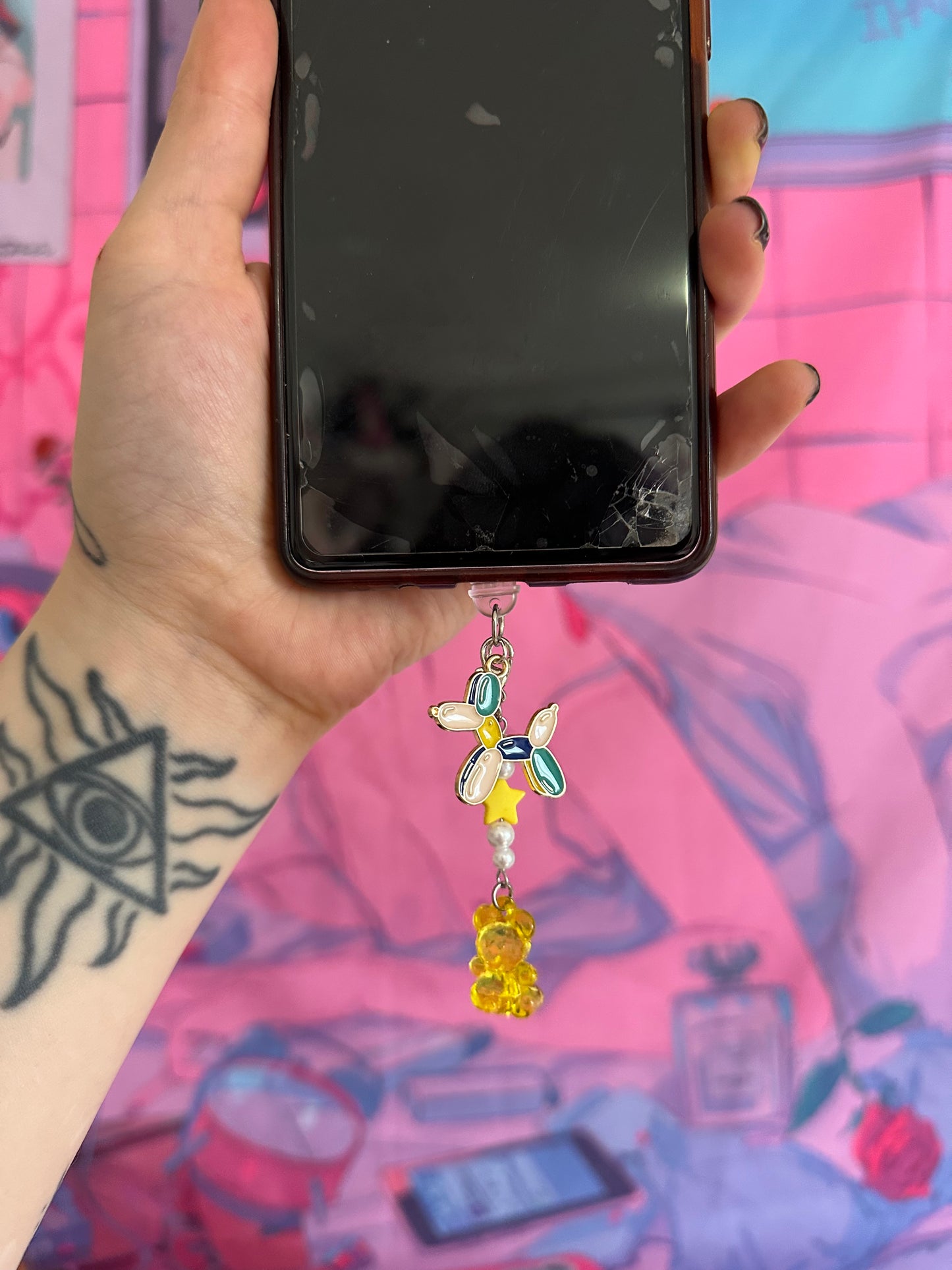 Handy Anhänger gelb