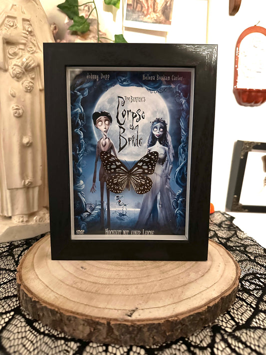 Rahmen mit echtem Schmetterling "Corpse Bride" Halloween