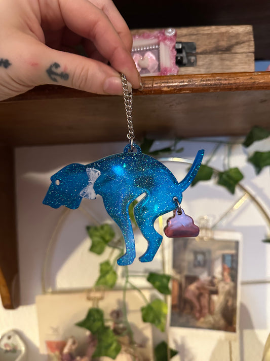 Baumschmuck Hund blau/silber