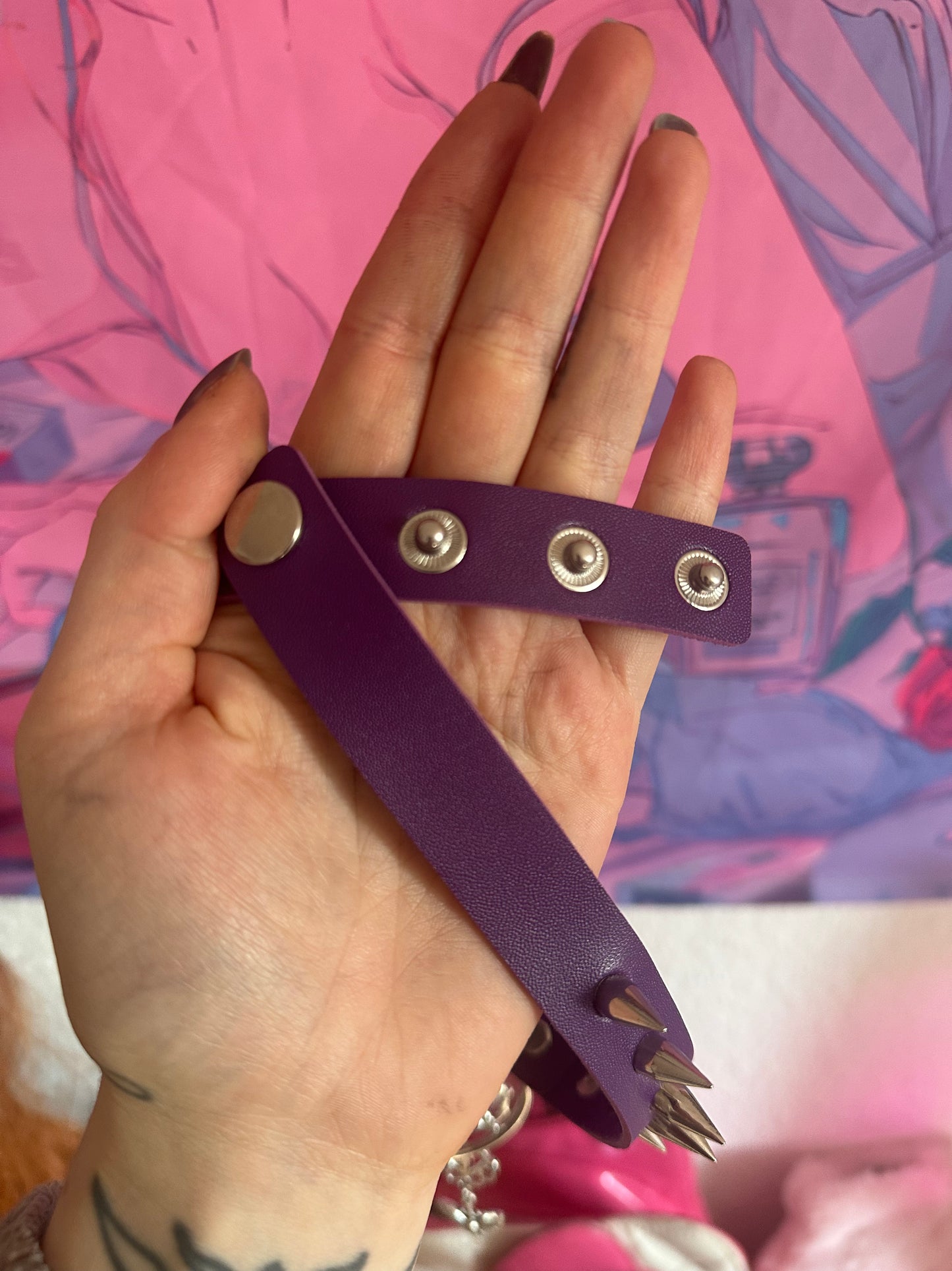 Upcycling Choker lila