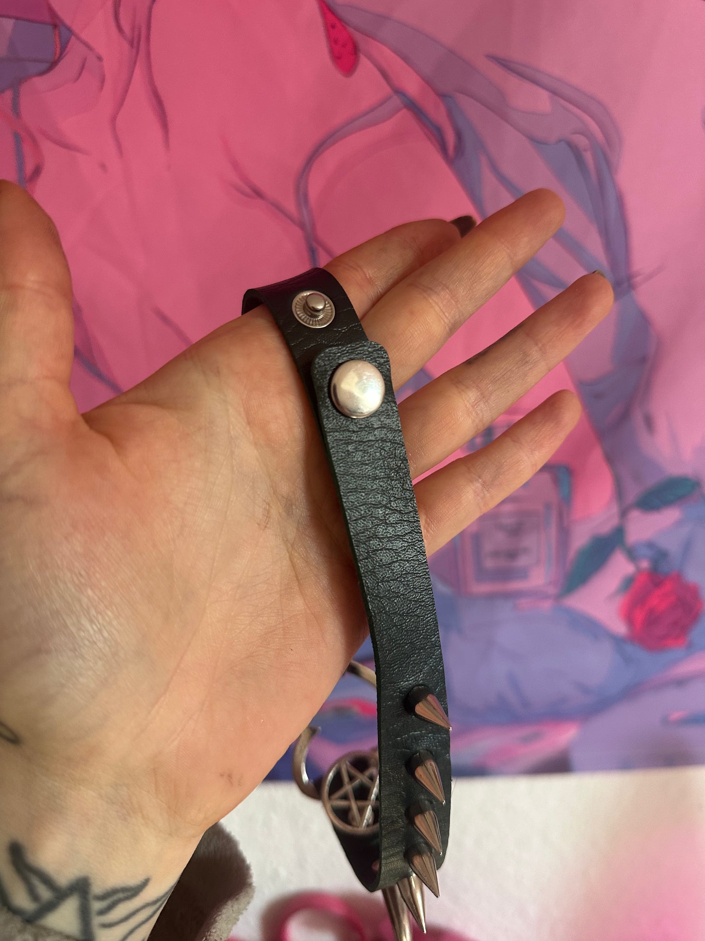 Upcycling Choker dunkelgrün