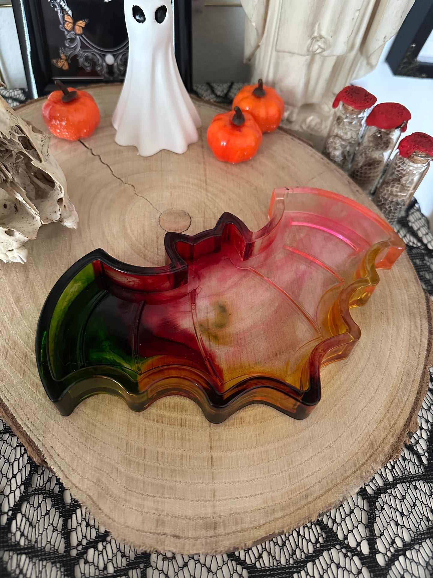 Fledermaus Schmuckschale bunt