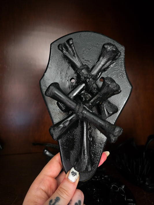 Rahmen "All Black No.3" mit echten Knochen