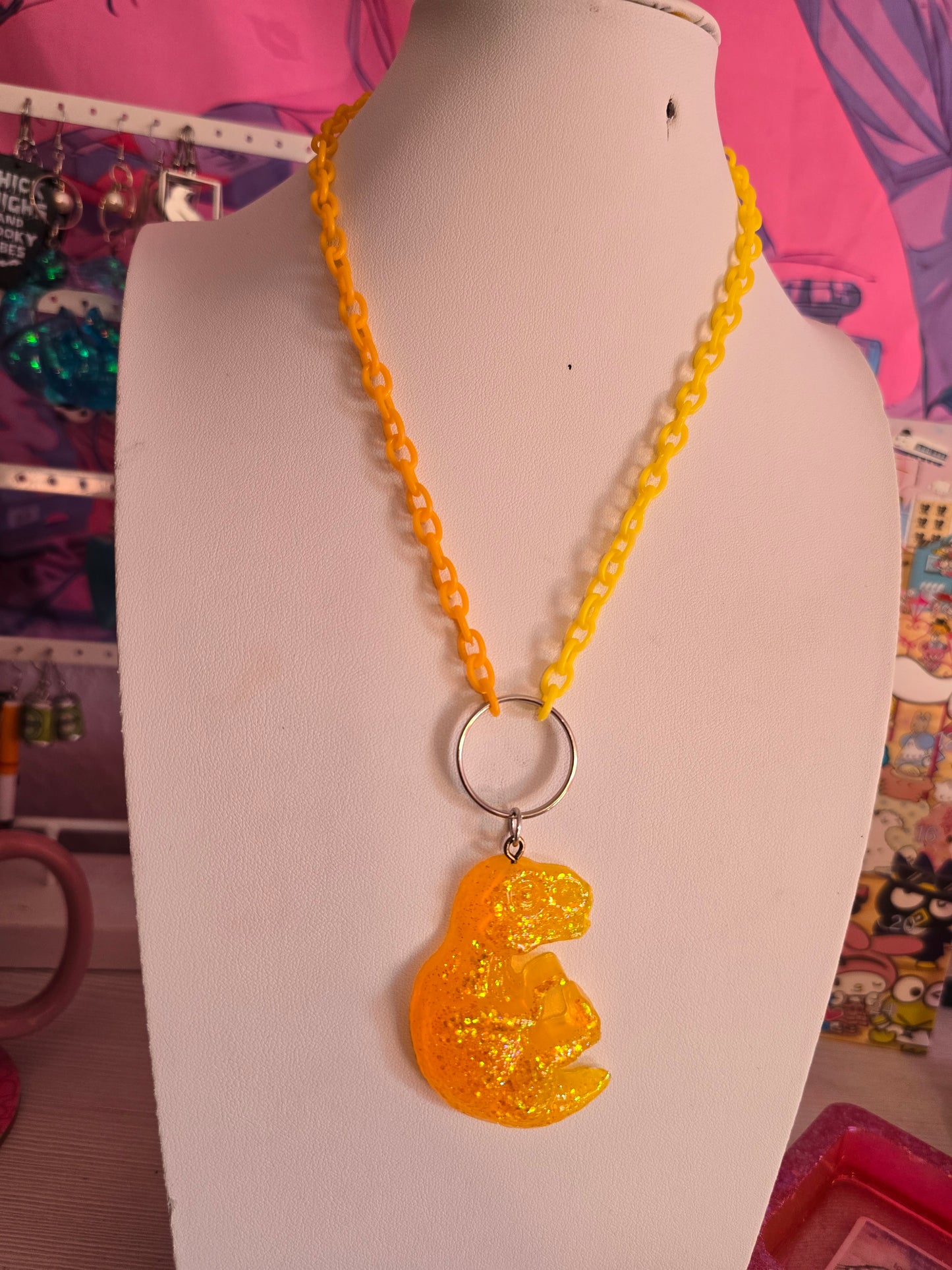 Kette "Dino Party" (orange-gelb)