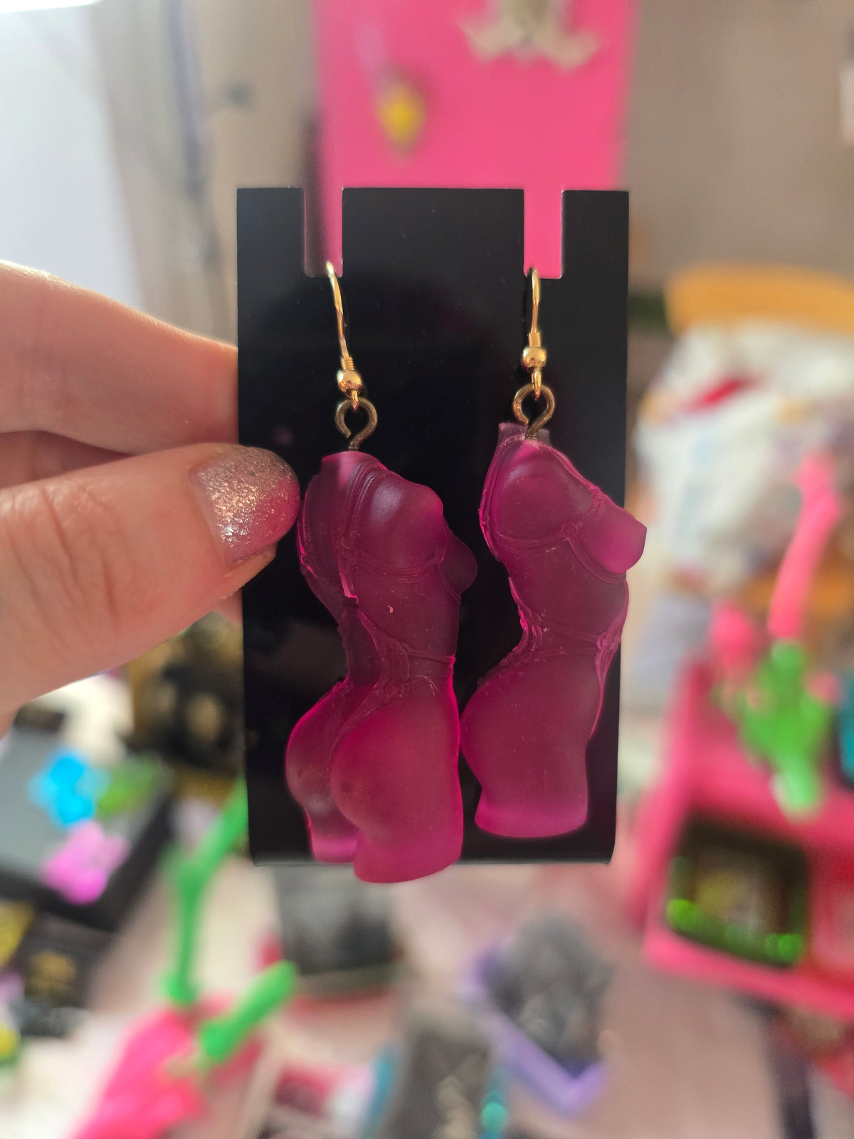 Ohrringe "Dark Romance" rosa-gold