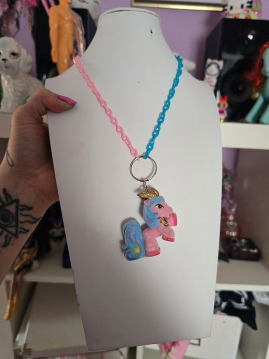Kette "Ponyhof" (rosa-blau)